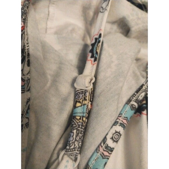 Women's Paisley Mini Sundress Sz M Drop Waist Stretch Artsy Beachy Boho Bohemian - Picture 7 of 8